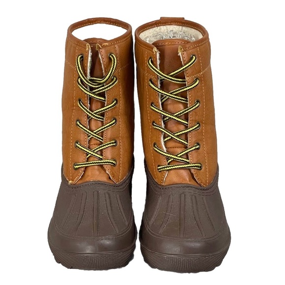 Dirty Laundry Duck Lace-up Fur Boots Waterproof Two-tone  Sz 7 Winter Boots - Picture 1 of 10